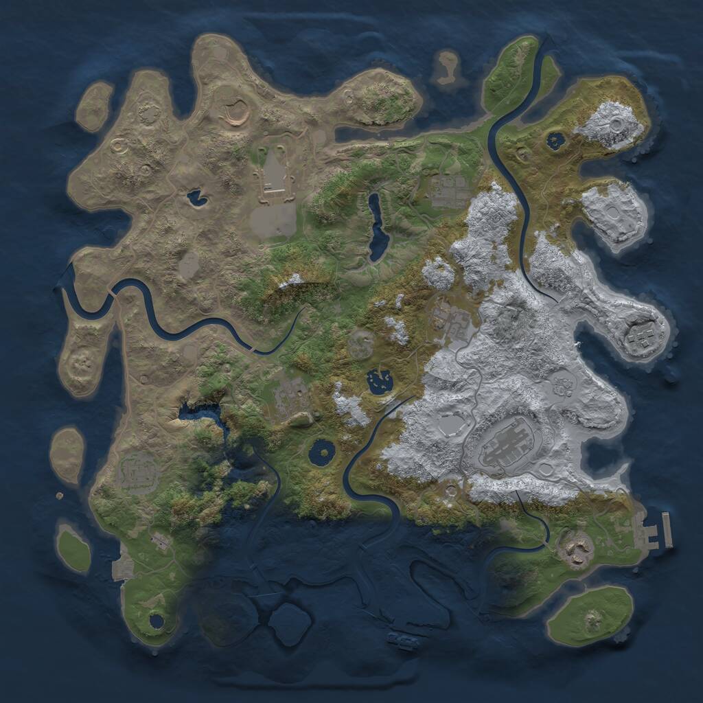 Rust Map: Procedural Map, Size: 4000, Seed: 40005487, 16 Monuments