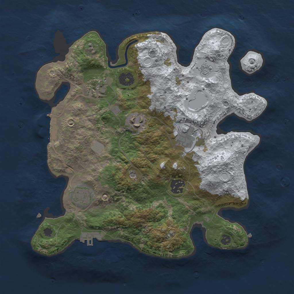 Rust Map: Procedural Map, Size: 3000, Seed: 711932001, 14 Monuments