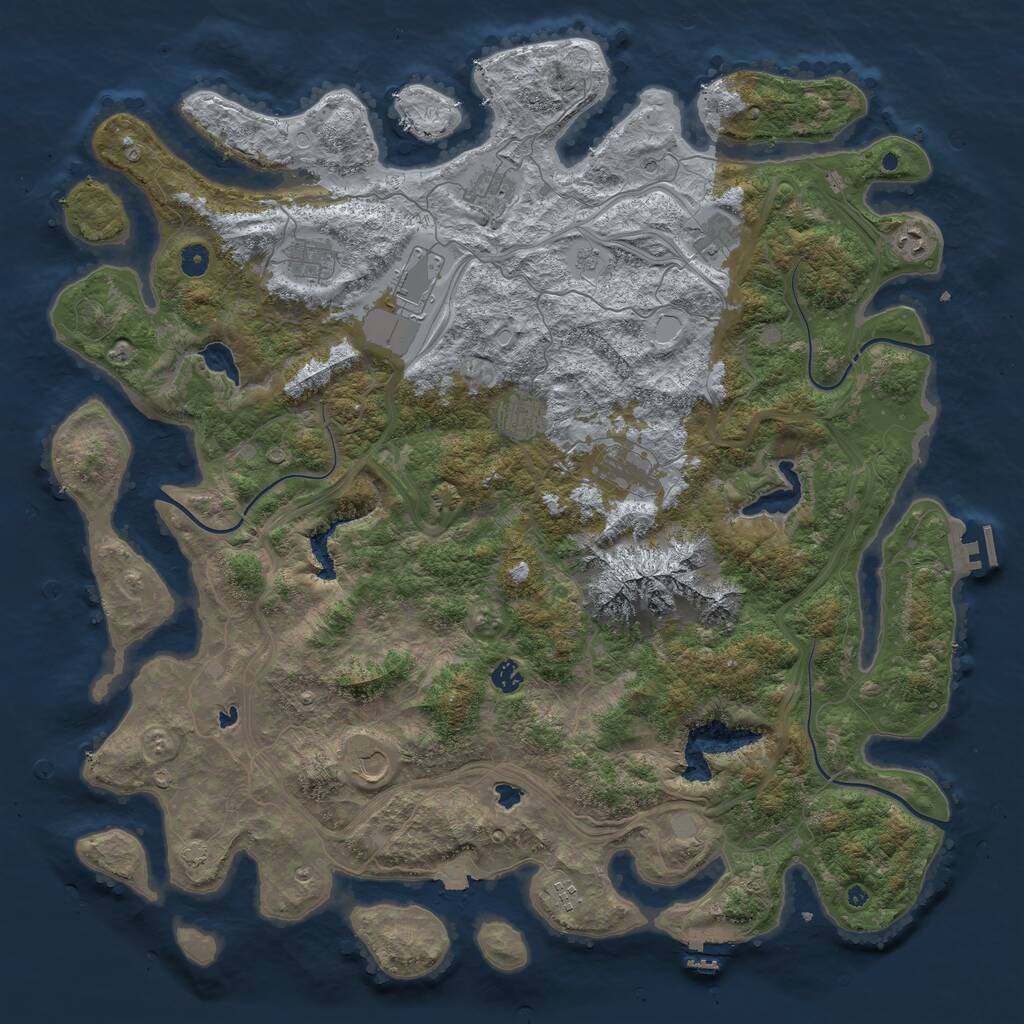 Rust Map: Procedural Map, Size: 5000, Seed: 7954, 16 Monuments
