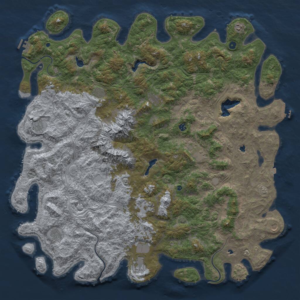 Rust Map: Procedural Map, Size: 6000, Seed: 11944, 17 Monuments