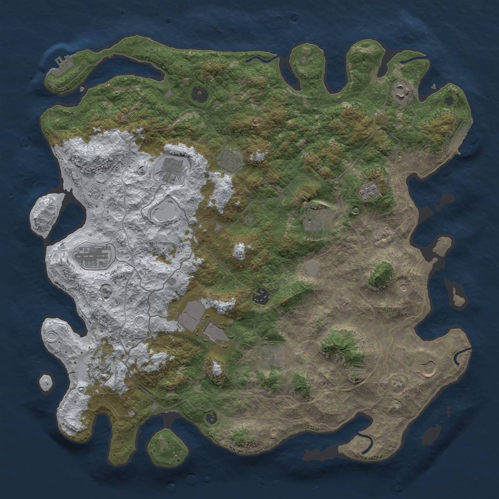Rust Map: Procedural Map, Size: 4500, Seed: 936, 20 Monuments
