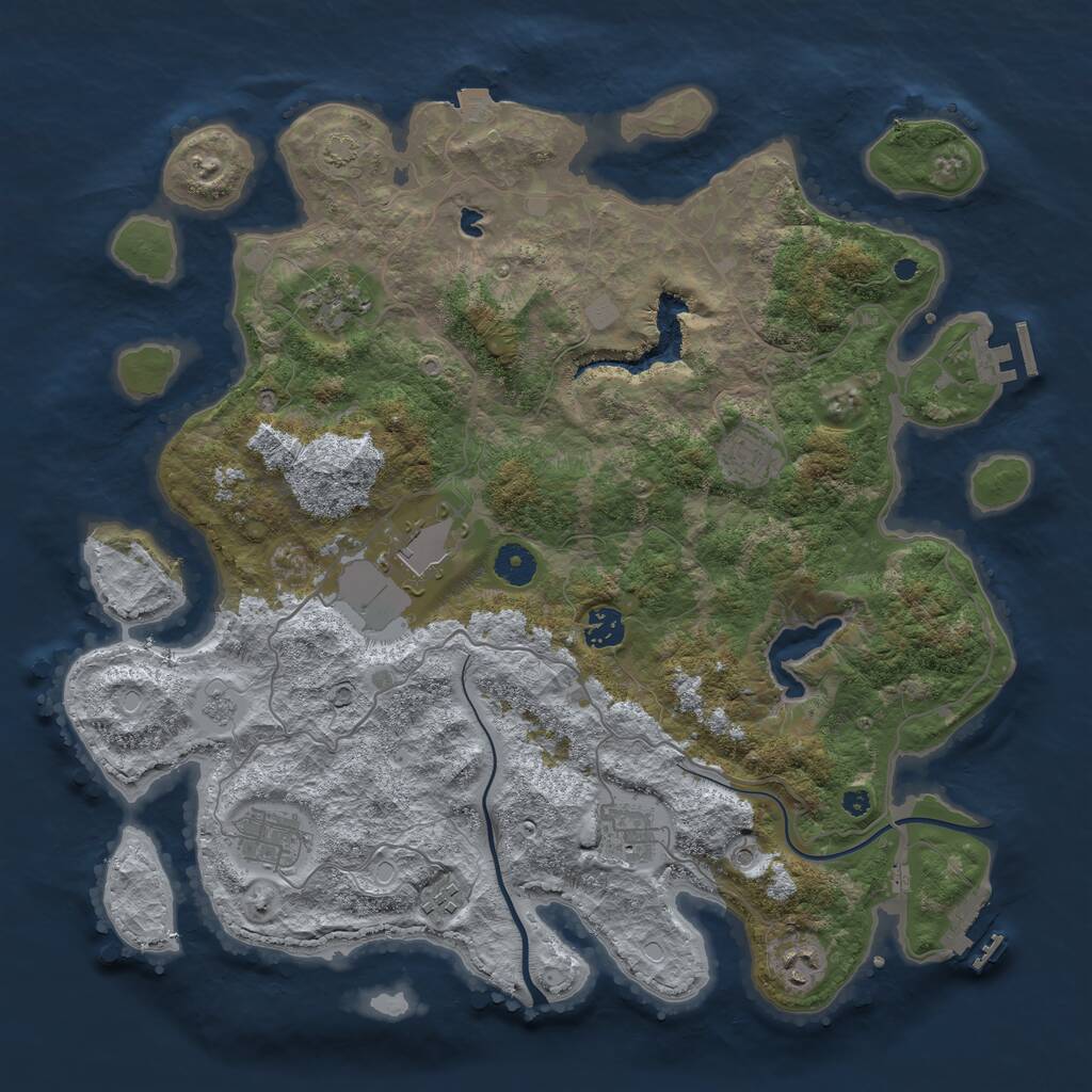 Rust Map: Procedural Map, Size: 4000, Seed: 1199694678, 14 Monuments