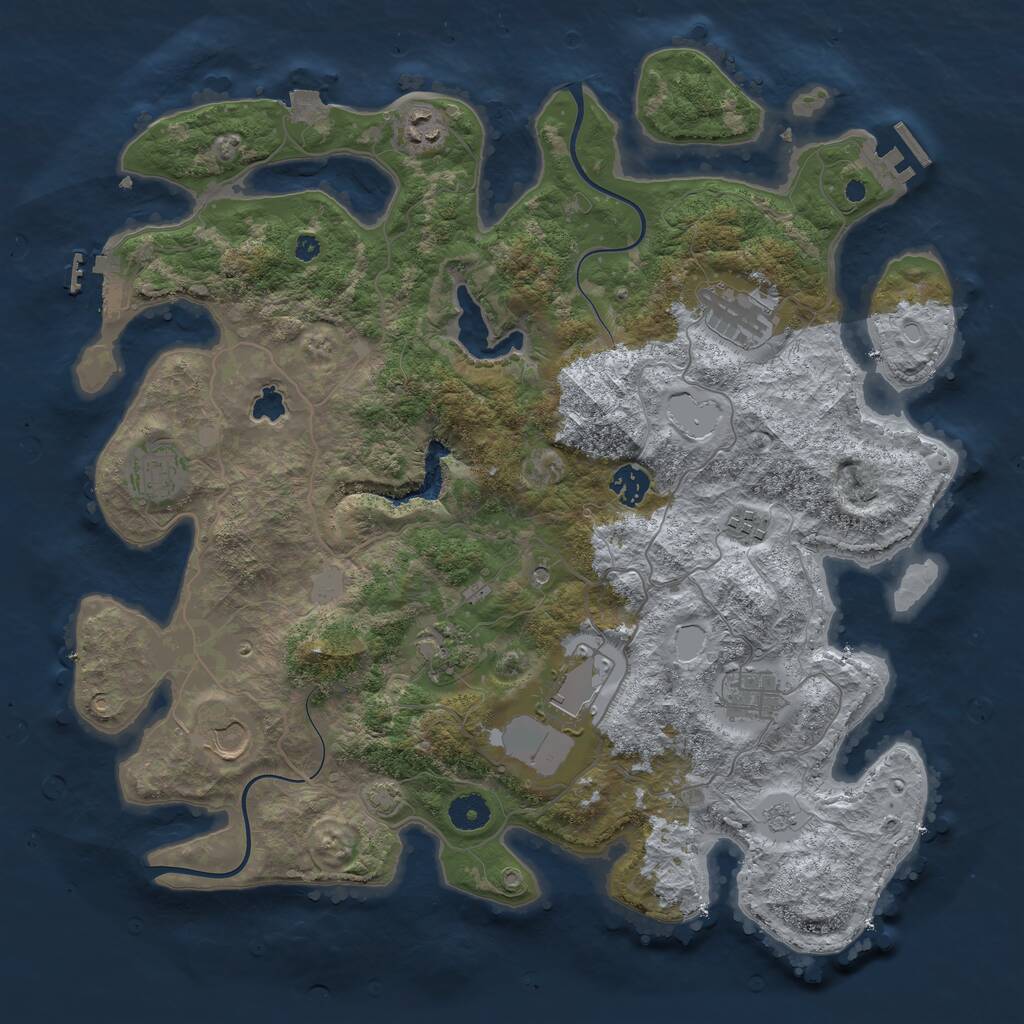 Rust Map: Procedural Map, Size: 4000, Seed: 843843980, 15 Monuments
