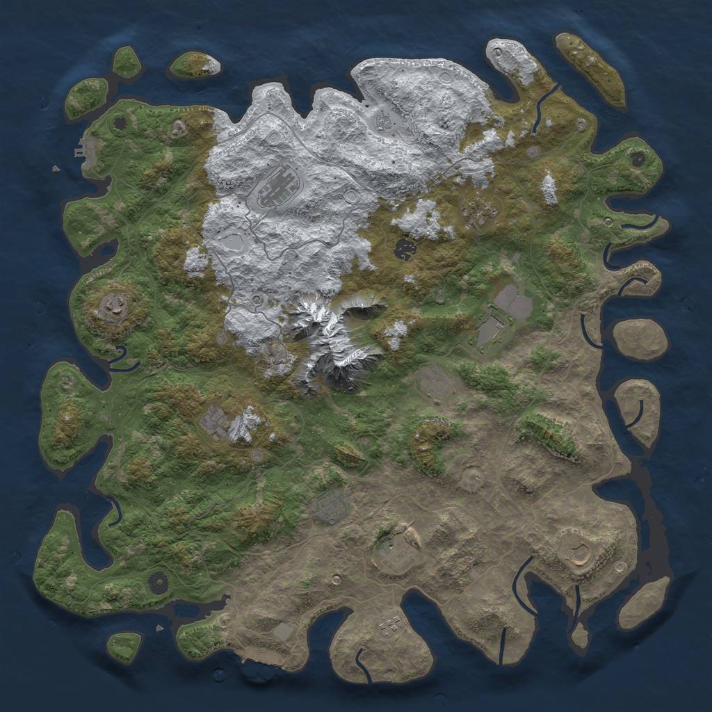 Rust Map: Procedural Map, Size: 5000, Seed: 474928697, 20 Monuments