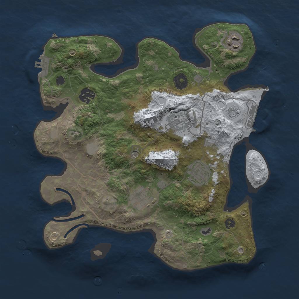 Rust Map: Procedural Map, Size: 3000, Seed: 1536093844, 14 Monuments