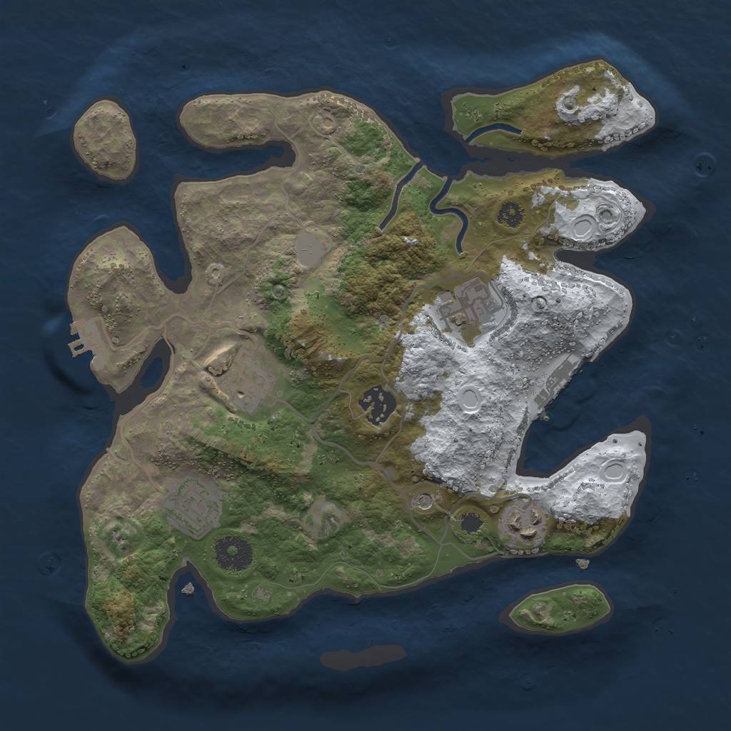 Rust Map: Procedural Map, Size: 3000, Seed: 2010146939, 13 Monuments