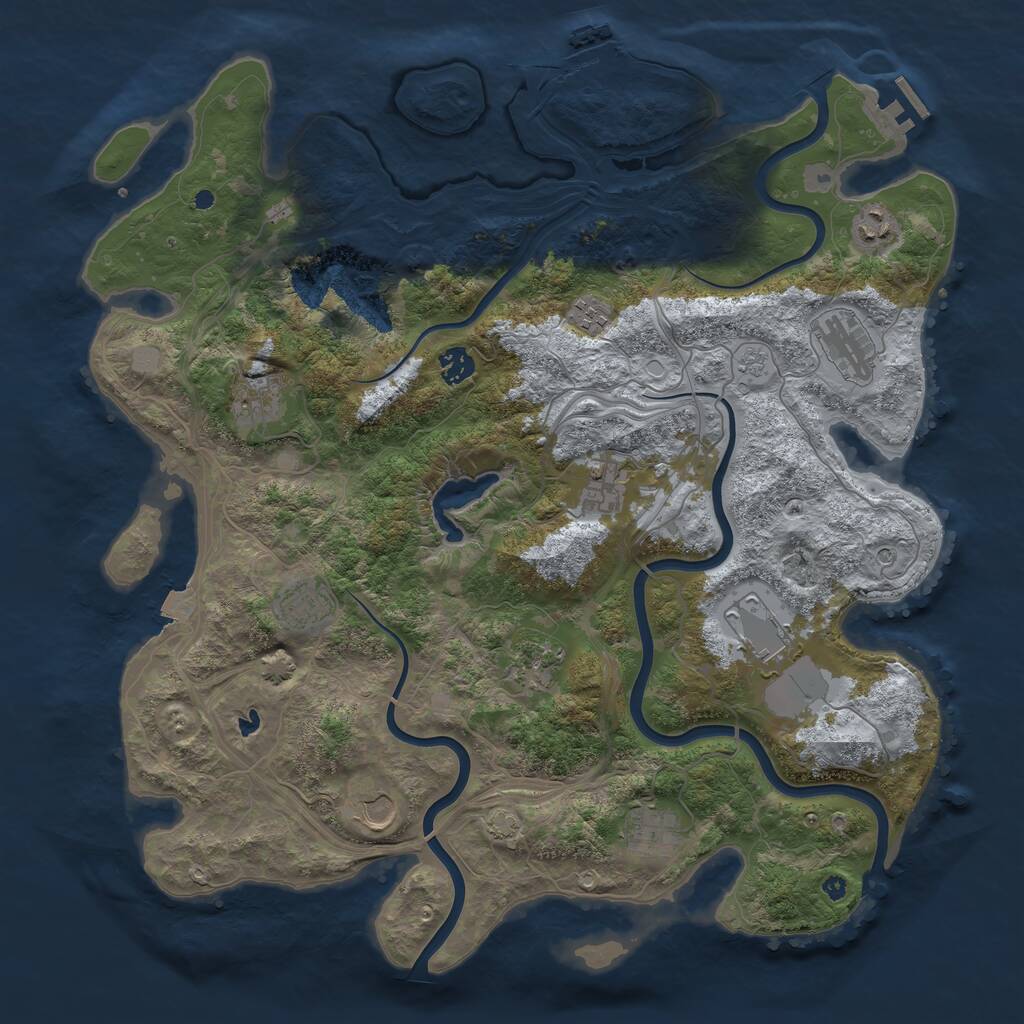 Rust Map: Procedural Map, Size: 4250, Seed: 746243659, 17 Monuments