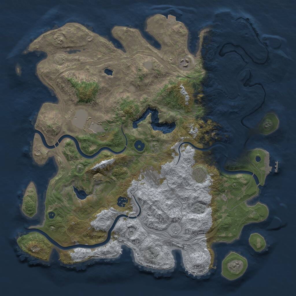 Rust Map: Procedural Map, Size: 4250, Seed: 76290125, 12 Monuments