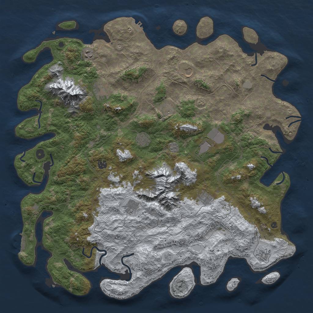 Rust Map: Procedural Map, Size: 5000, Seed: 1132635643, 20 Monuments
