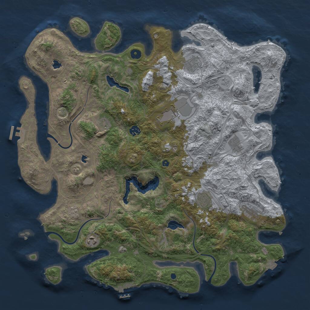 Rust Map: Procedural Map, Size: 4500, Seed: 28736, 15 Monuments