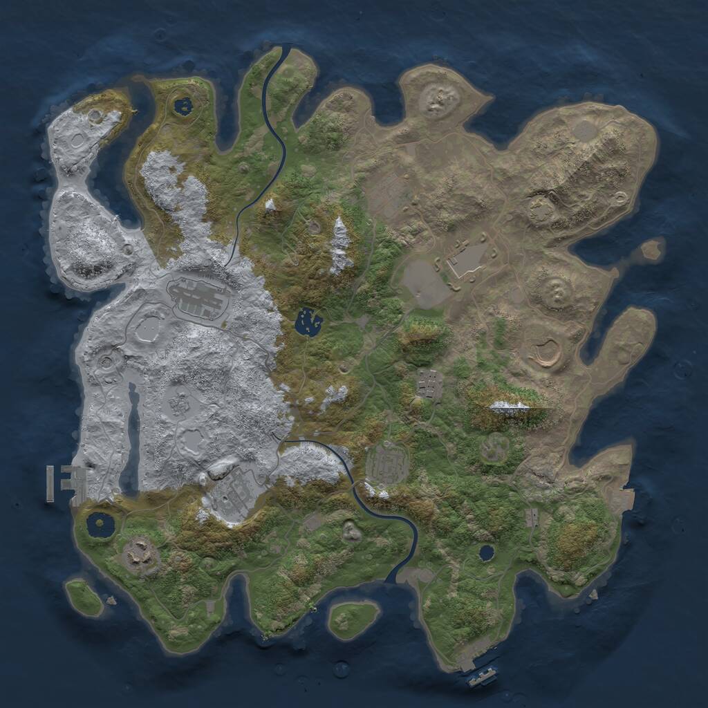 Rust Map: Procedural Map, Size: 3850, Seed: 354822, 15 Monuments