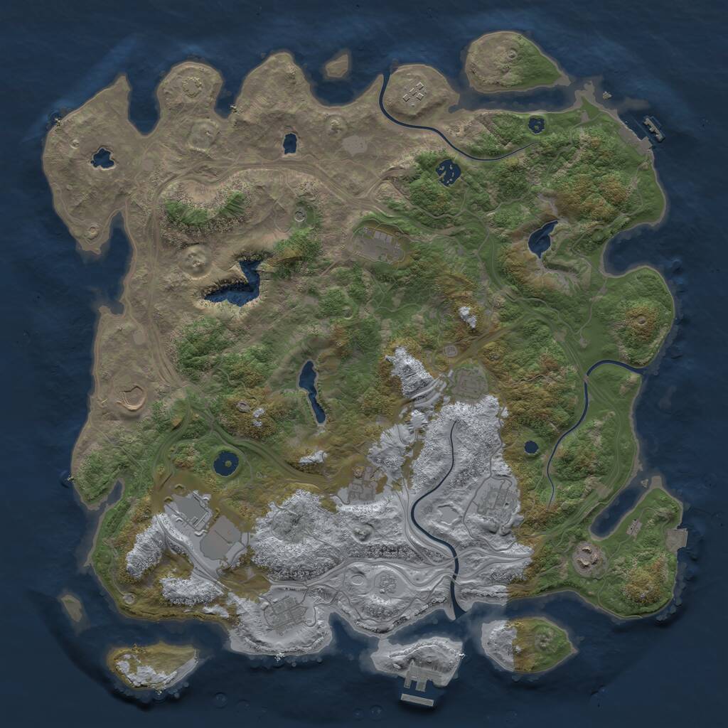 Rust Map: Procedural Map, Size: 4500, Seed: 123165465, 16 Monuments