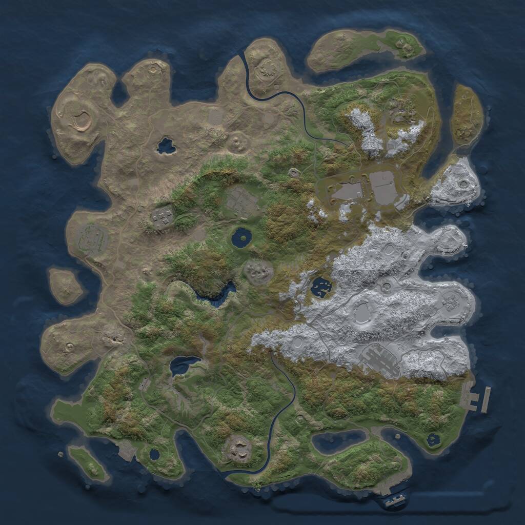 Rust Map: Procedural Map, Size: 4000, Seed: 265772, 15 Monuments