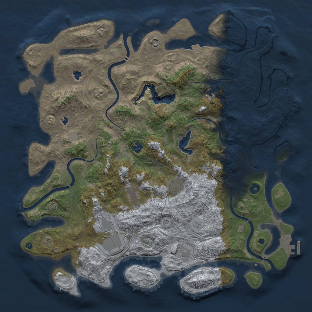 Rust Map: Procedural Map, Size: 4500, Seed: 150612537, 13 Monuments