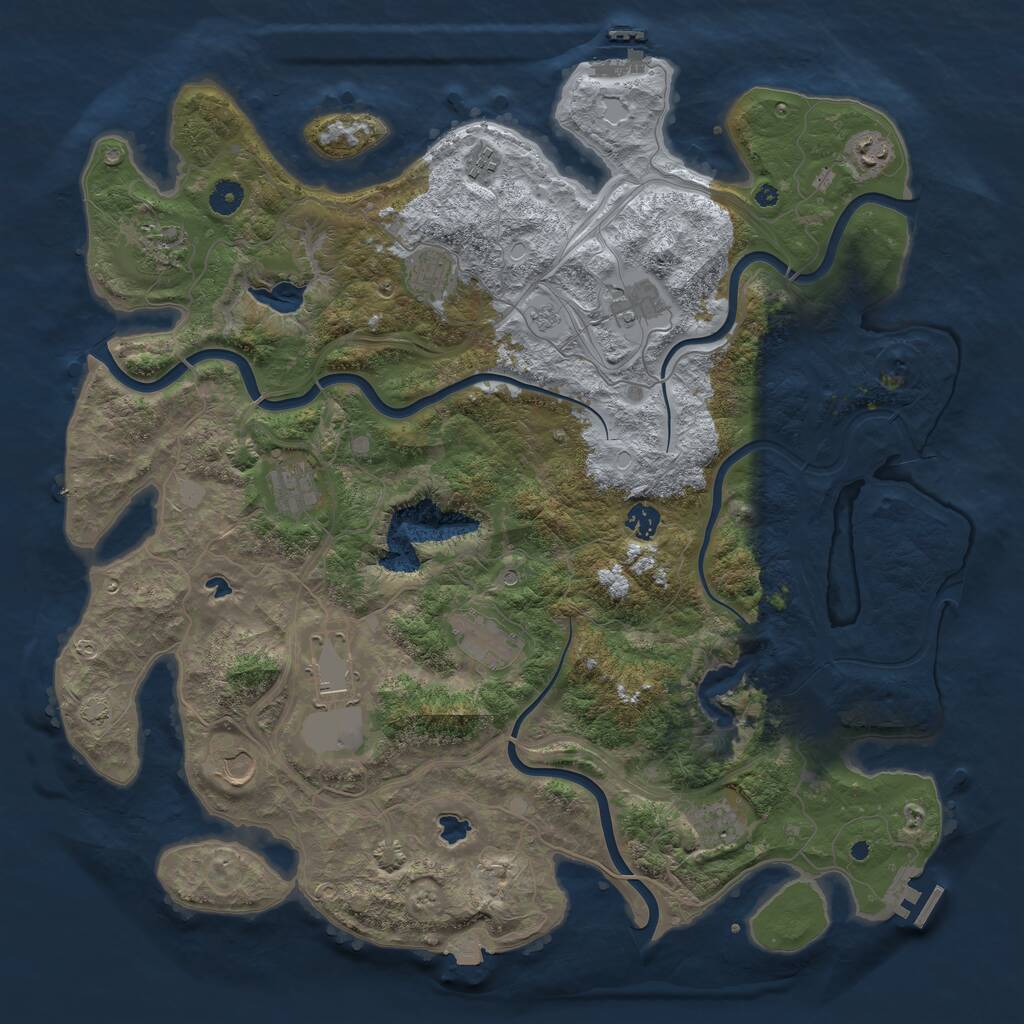 Rust Map: Procedural Map, Size: 4500, Seed: 11911, 17 Monuments