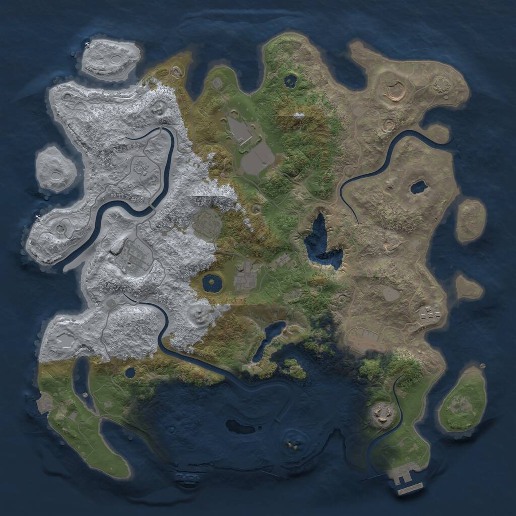 Rust Map: Procedural Map, Size: 4000, Seed: 147563555, 14 Monuments