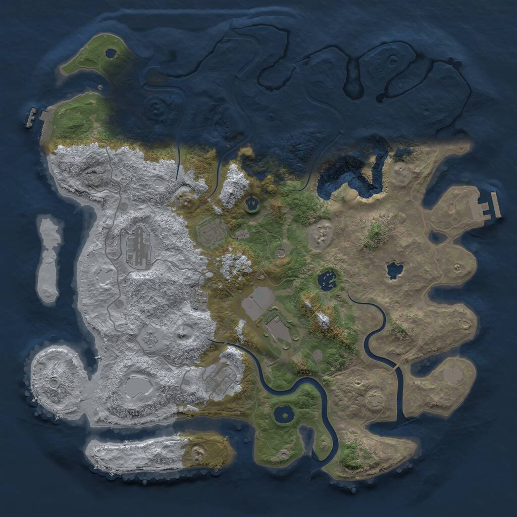 Rust Map: Procedural Map, Size: 4000, Seed: 432497236, 12 Monuments