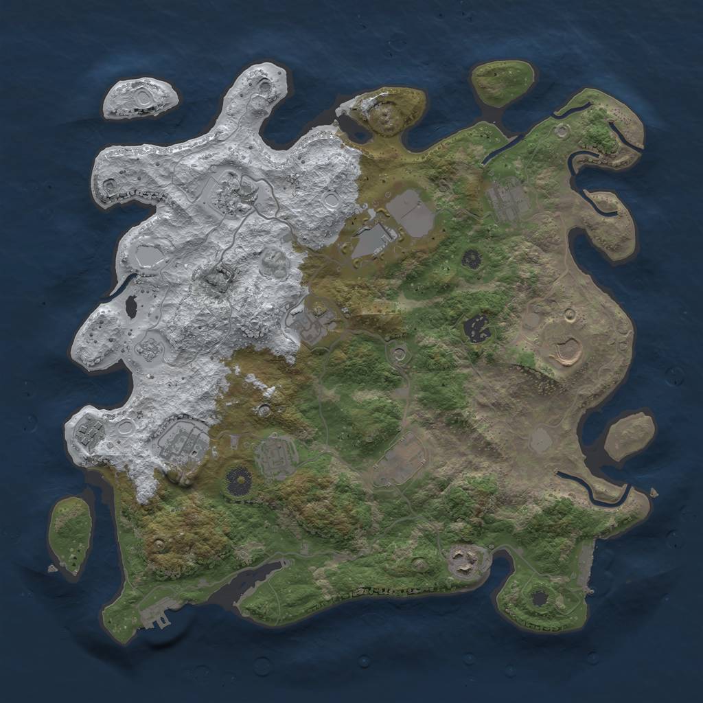 Rust Map: Procedural Map, Size: 3800, Seed: 6019073, 20 Monuments