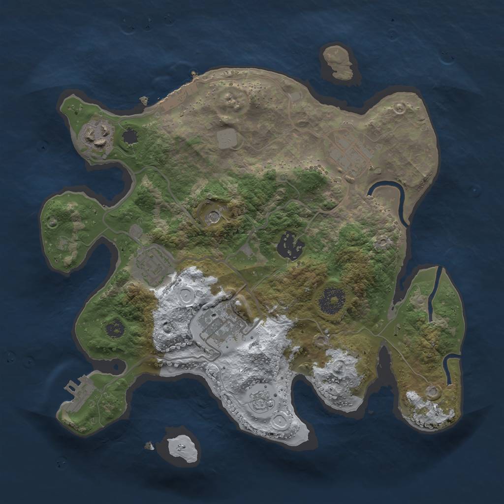 Rust Map: Procedural Map, Size: 2800, Seed: 999, 14 Monuments