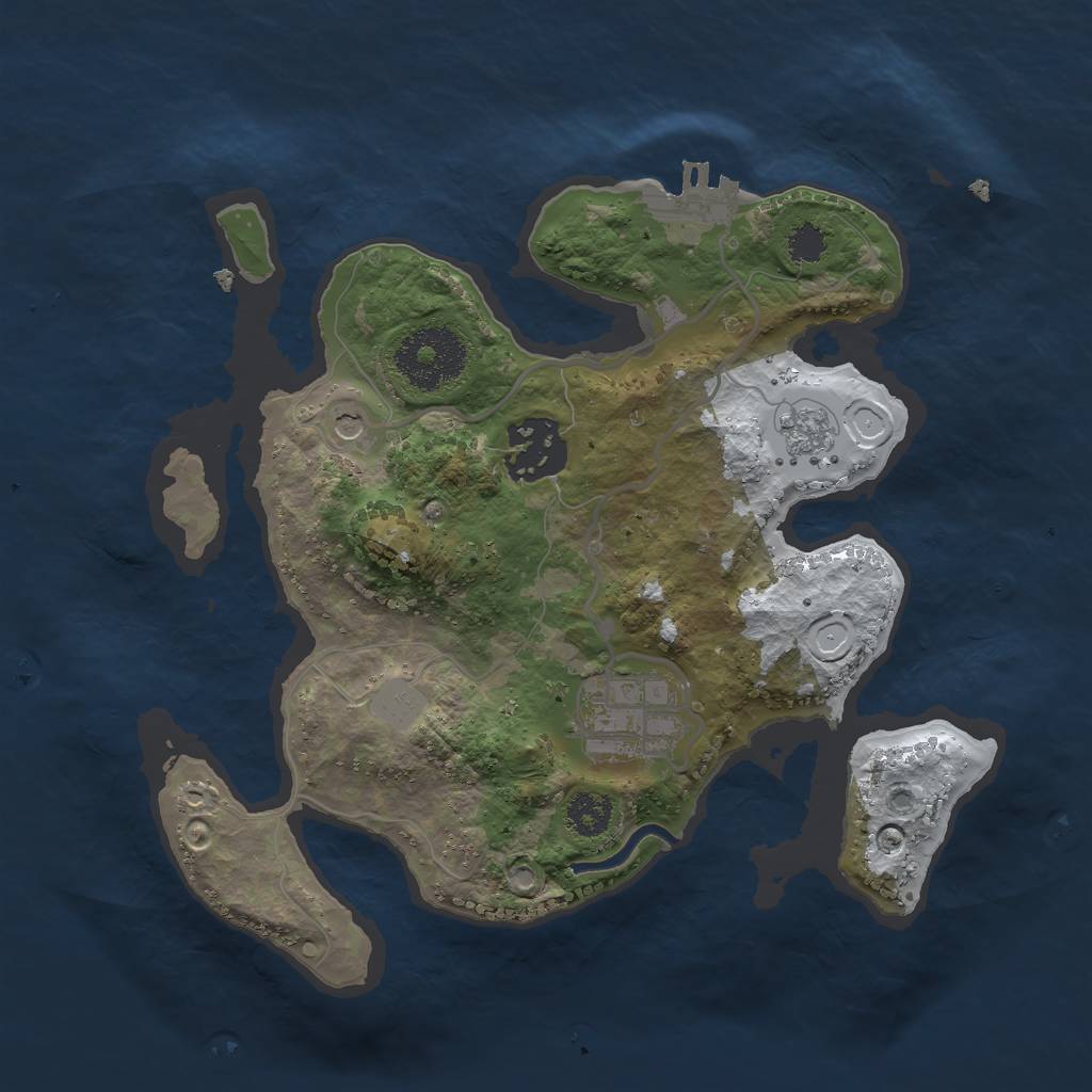 Rust Map: Procedural Map, Size: 2500, Seed: 186651607, 10 Monuments