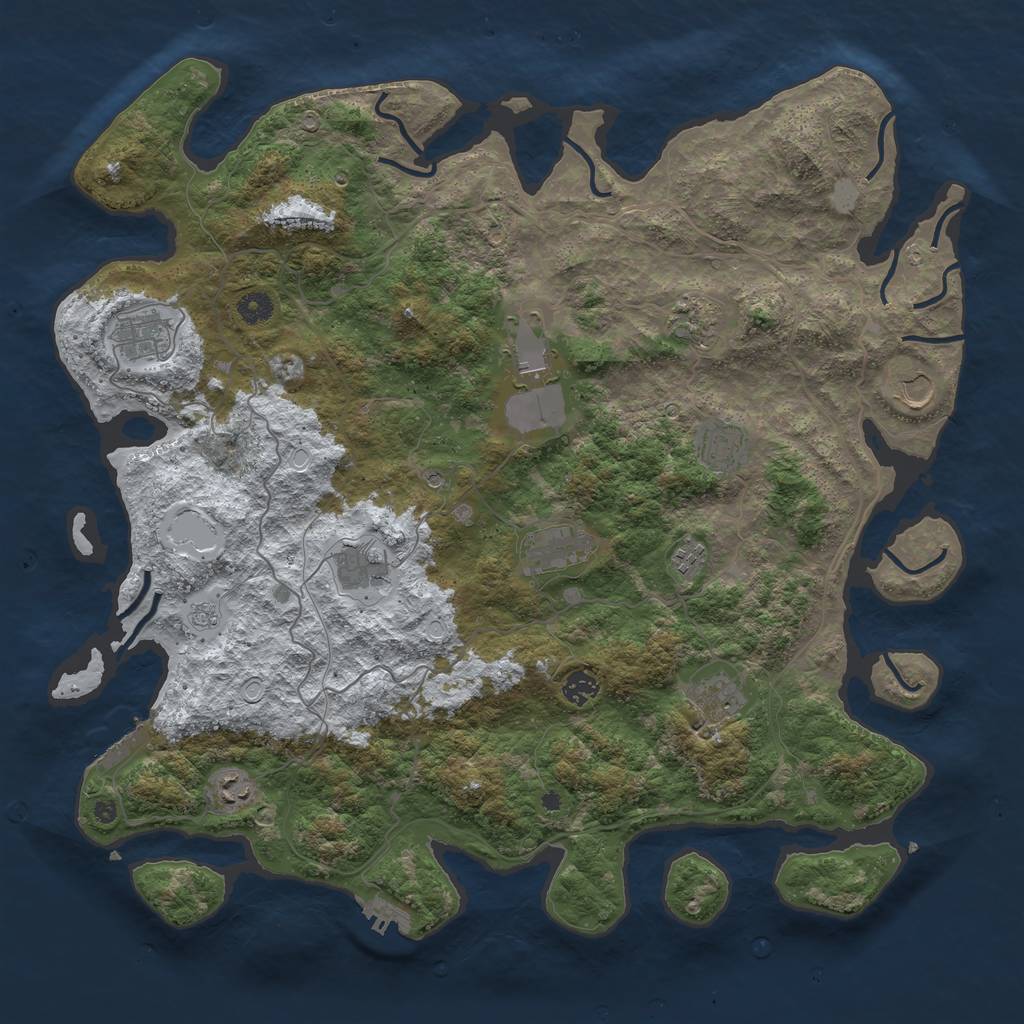 Rust Map: Procedural Map, Size: 4500, Seed: 2244, 20 Monuments