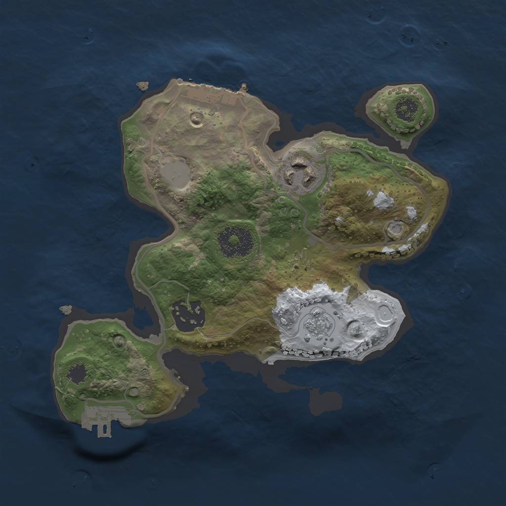 Rust Map: Procedural Map, Size: 2250, Seed: 1623994345, 10 Monuments