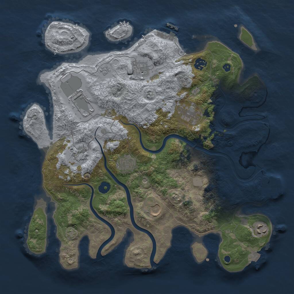 Rust Map: Procedural Map, Size: 3726, Seed: 116, 15 Monuments