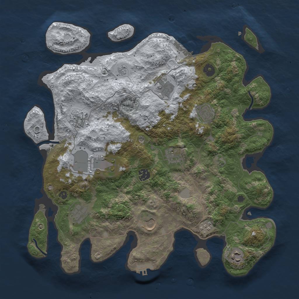 Rust Map: Procedural Map, Size: 3726, Seed: 116, 19 Monuments