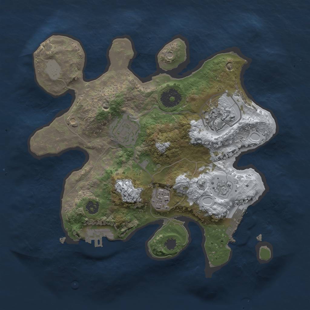 Rust Map: Procedural Map, Size: 2400, Seed: 381552519, 11 Monuments