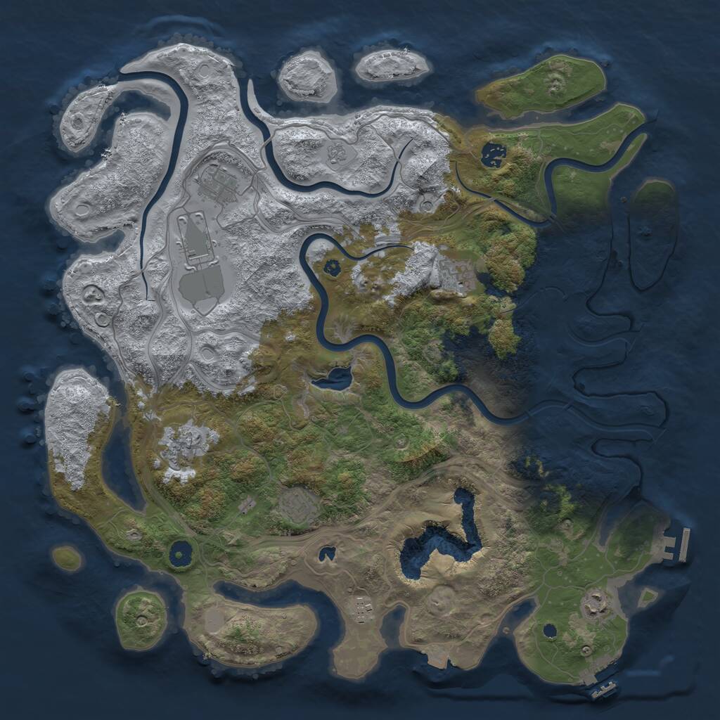 Rust Map: Procedural Map, Size: 4300, Seed: 32858, 14 Monuments