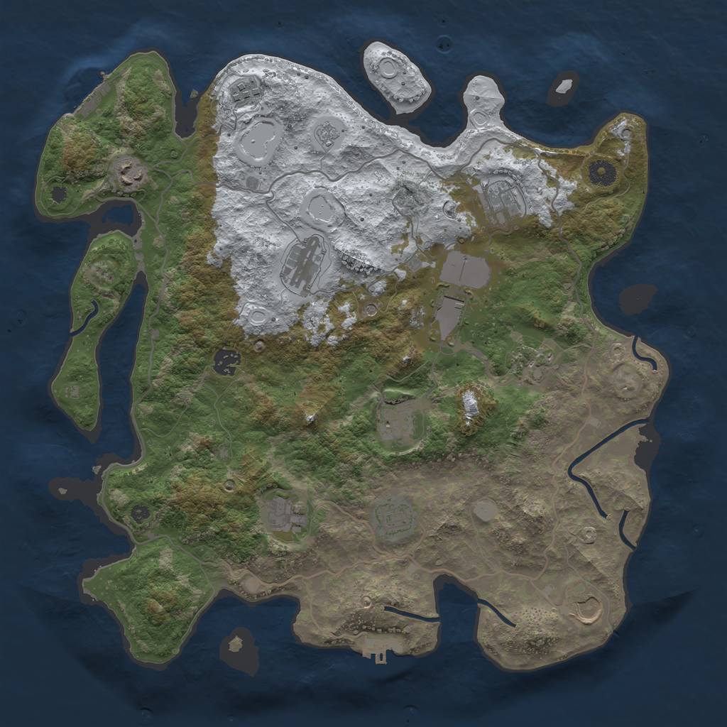 Rust Map: Procedural Map, Size: 4000, Seed: 546113182, 20 Monuments