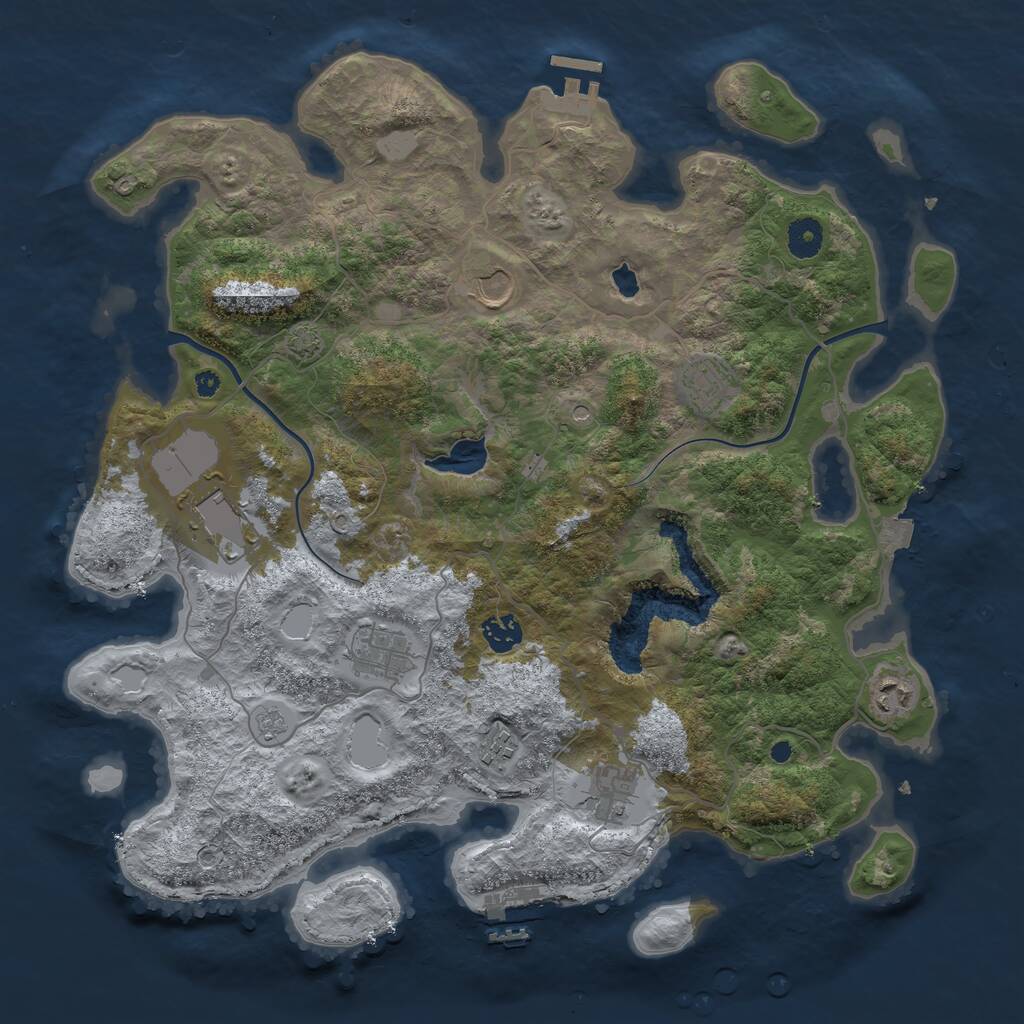 Rust Map: Procedural Map, Size: 4000, Seed: 220407008, 14 Monuments