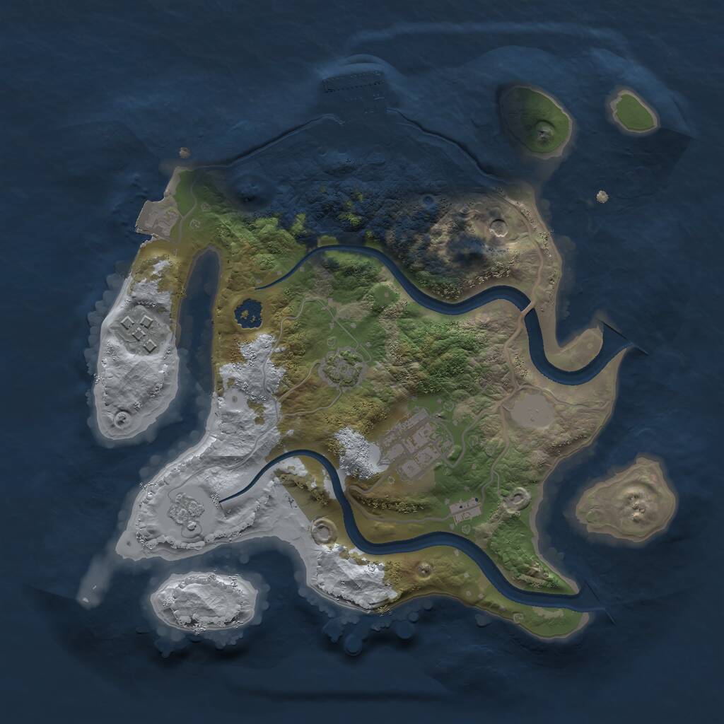 Rust Map: Procedural Map, Size: 2500, Seed: 50220, 7 Monuments