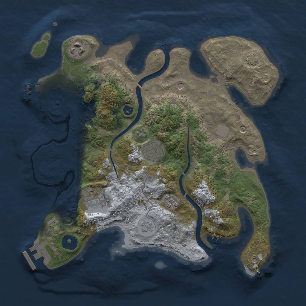 Rust Map: Procedural Map, Size: 3000, Seed: 2584194, 10 Monuments