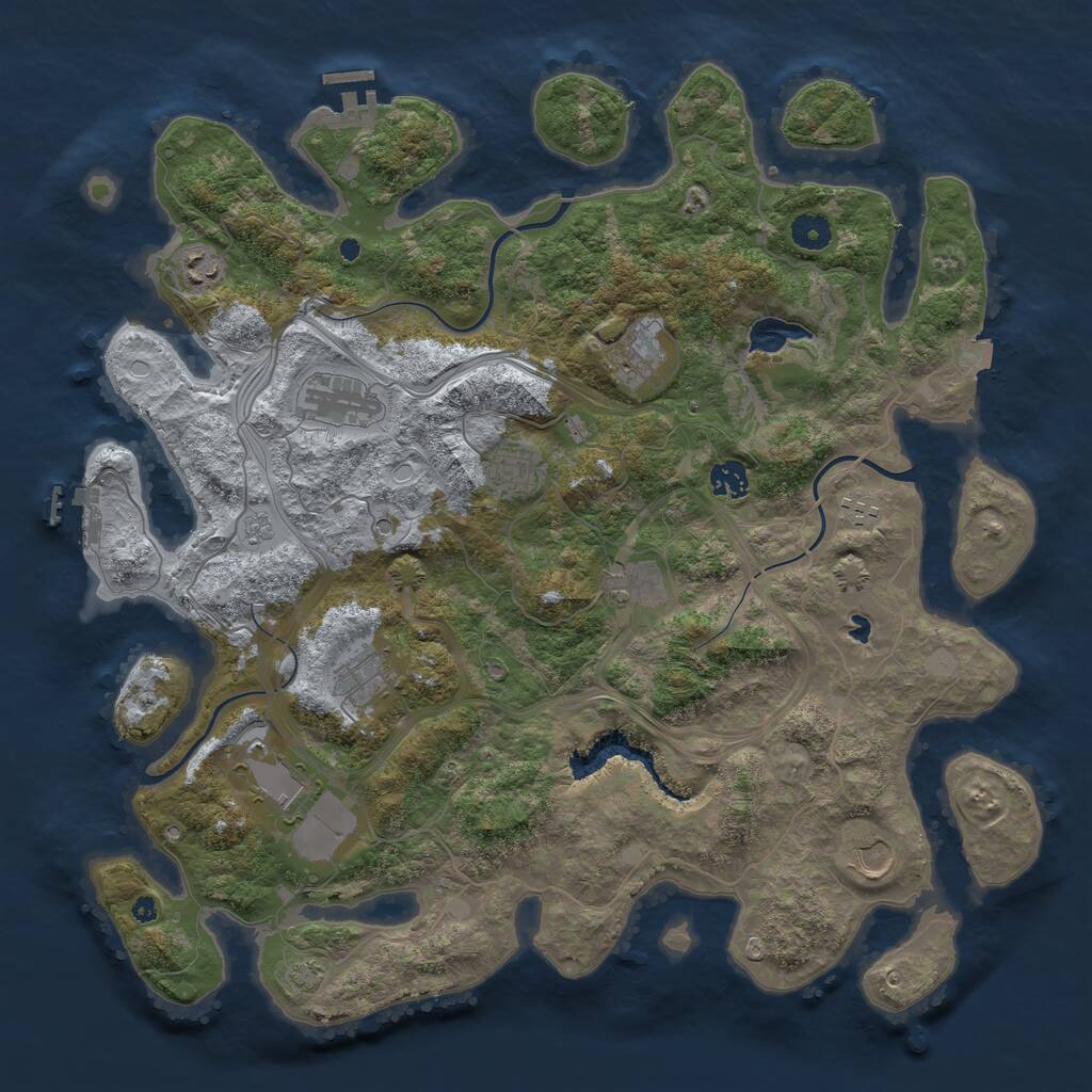 Rust Map: Procedural Map, Size: 4250, Seed: 5151, 16 Monuments