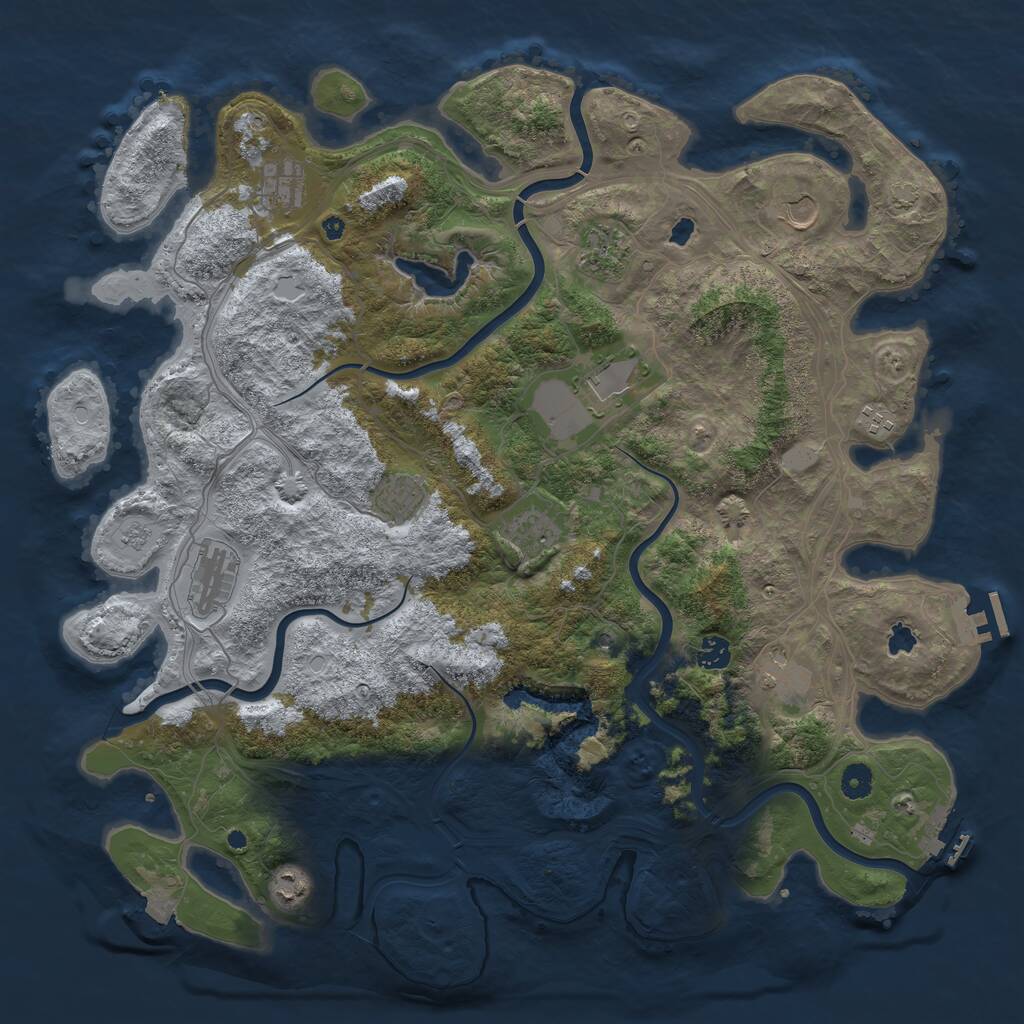 Rust Map: Procedural Map, Size: 4500, Seed: 75160664, 17 Monuments