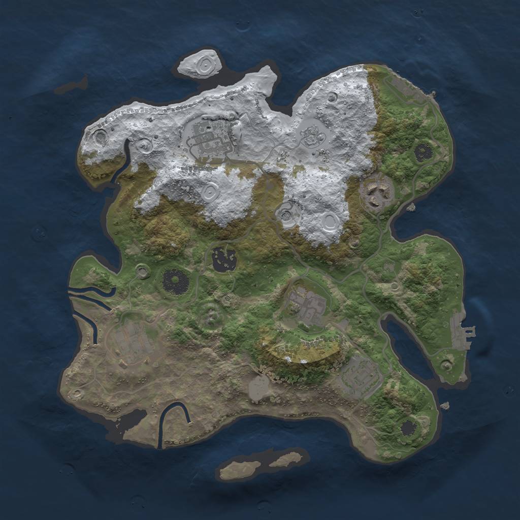 Rust Map: Procedural Map, Size: 3000, Seed: 19184754, 15 Monuments