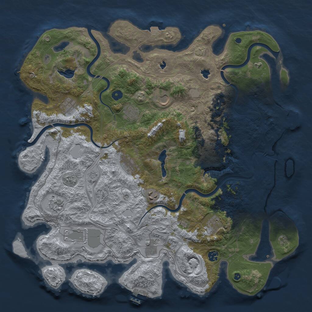 Rust Map: Procedural Map, Size: 4500, Seed: 503014, 17 Monuments
