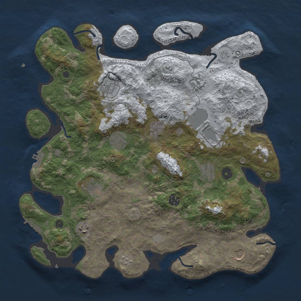 Rust Map: Procedural Map, Size: 3950, Seed: 408561279, 20 Monuments