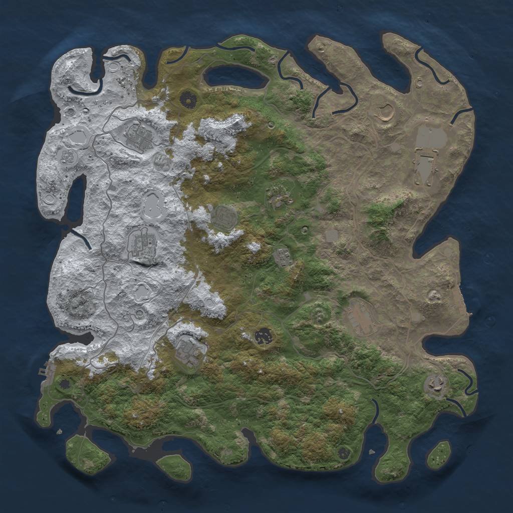 Rust Map: Procedural Map, Size: 4500, Seed: 476023239, 20 Monuments