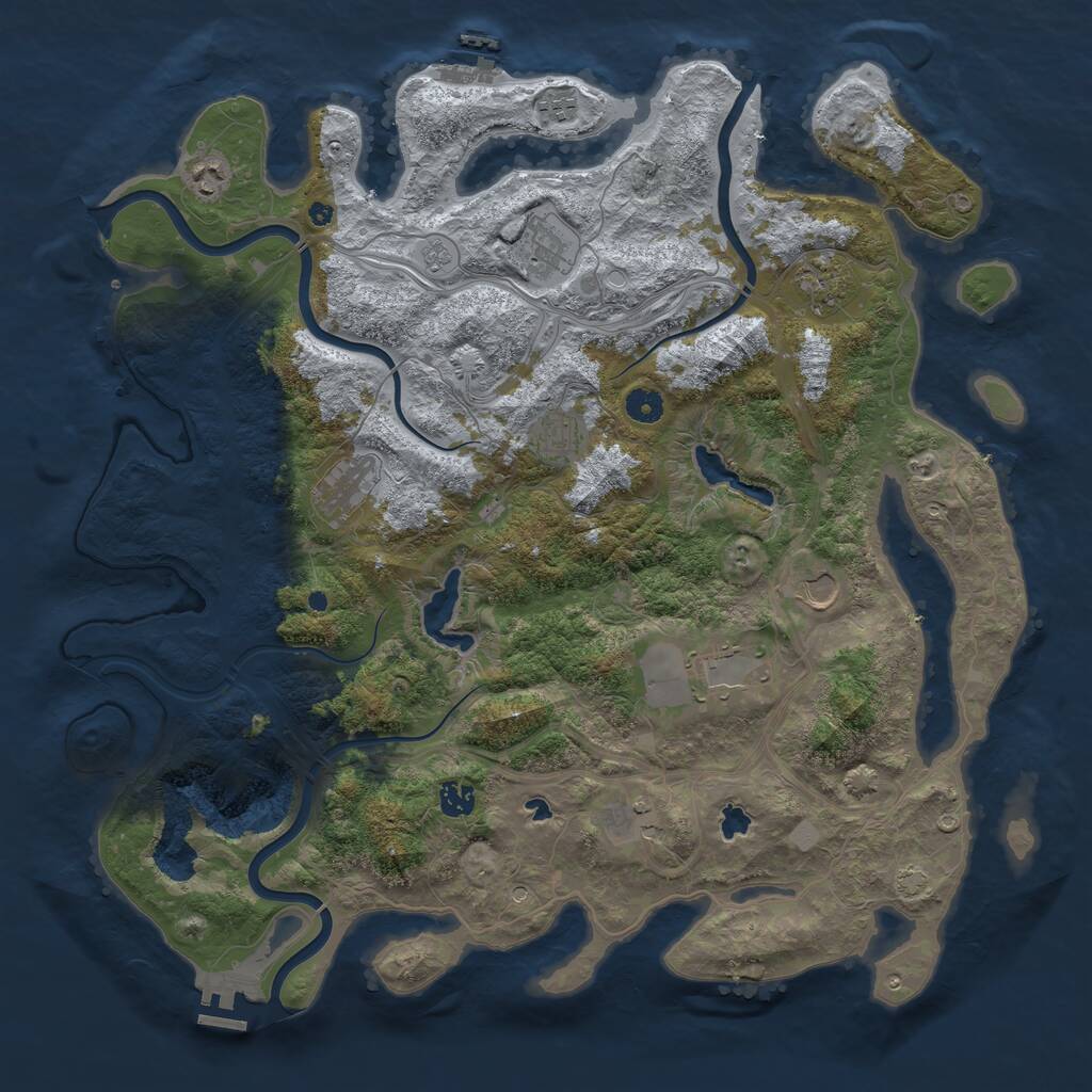 Rust Map: Procedural Map, Size: 4500, Seed: 303, 16 Monuments
