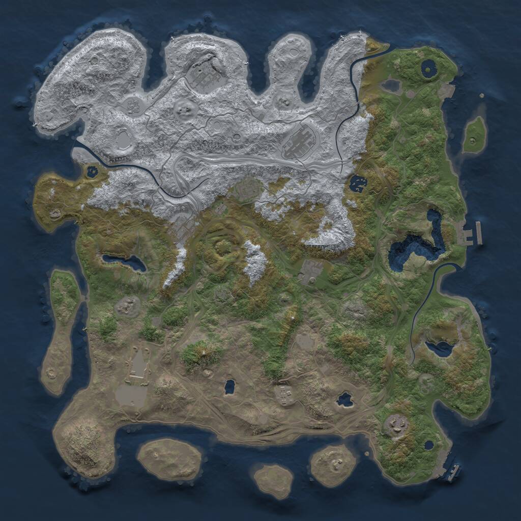 Rust Map: Procedural Map, Size: 4500, Seed: 1572917263, 15 Monuments