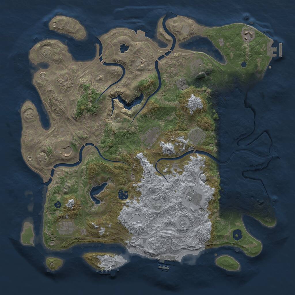 Rust Map: Procedural Map, Size: 4250, Seed: 3230305, 16 Monuments