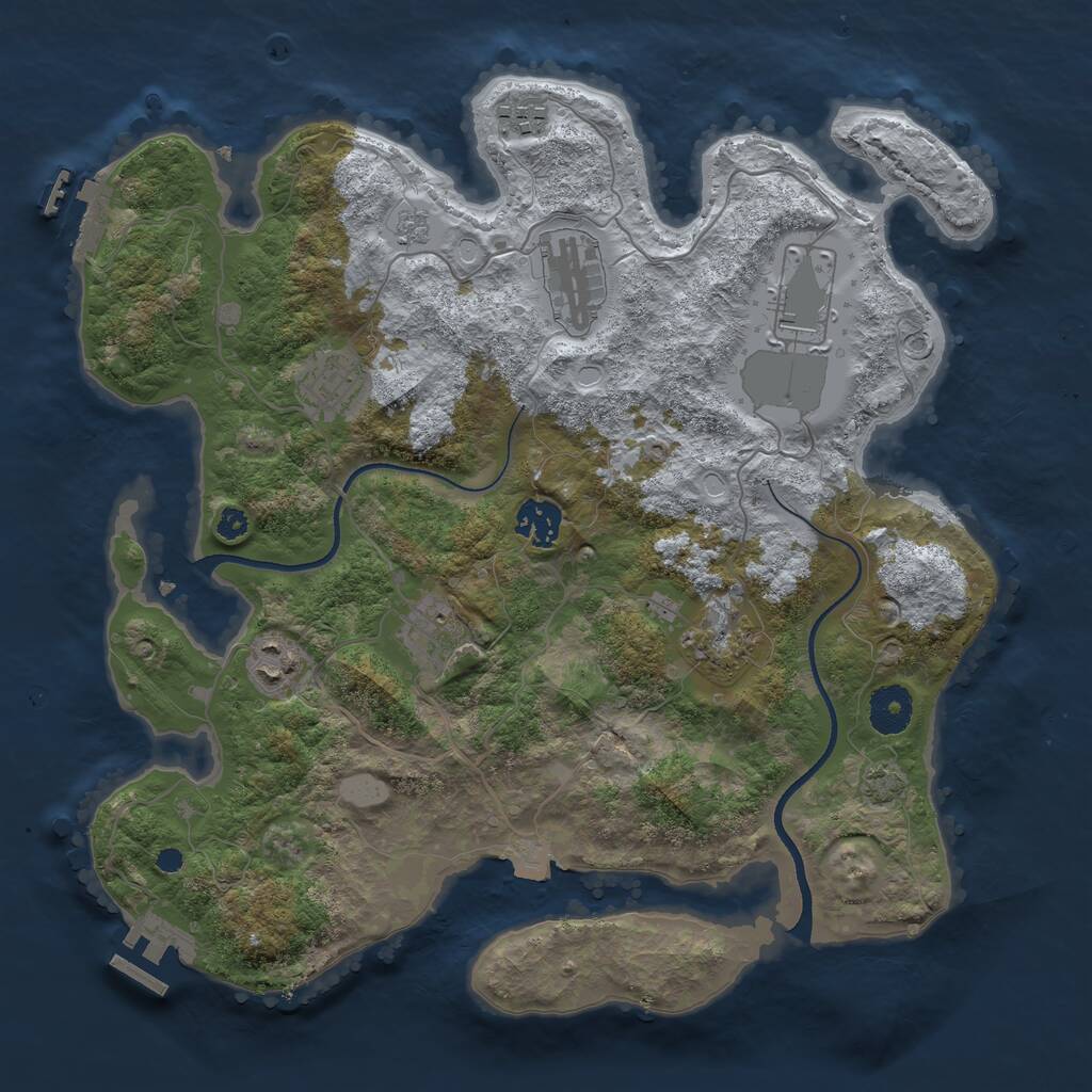 Rust Map: Procedural Map, Size: 3500, Seed: 508628101, 13 Monuments