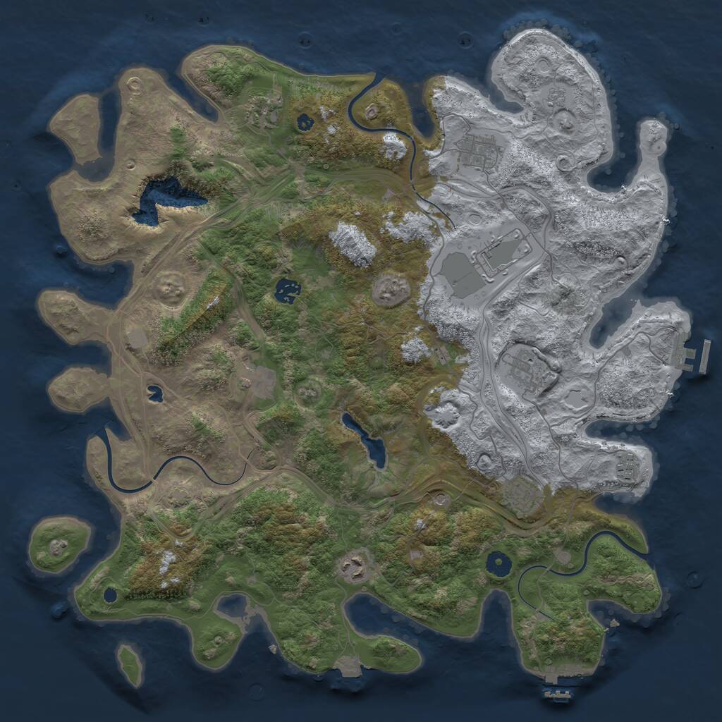 Rust Map: Procedural Map, Size: 4250, Seed: 1593076260, 15 Monuments