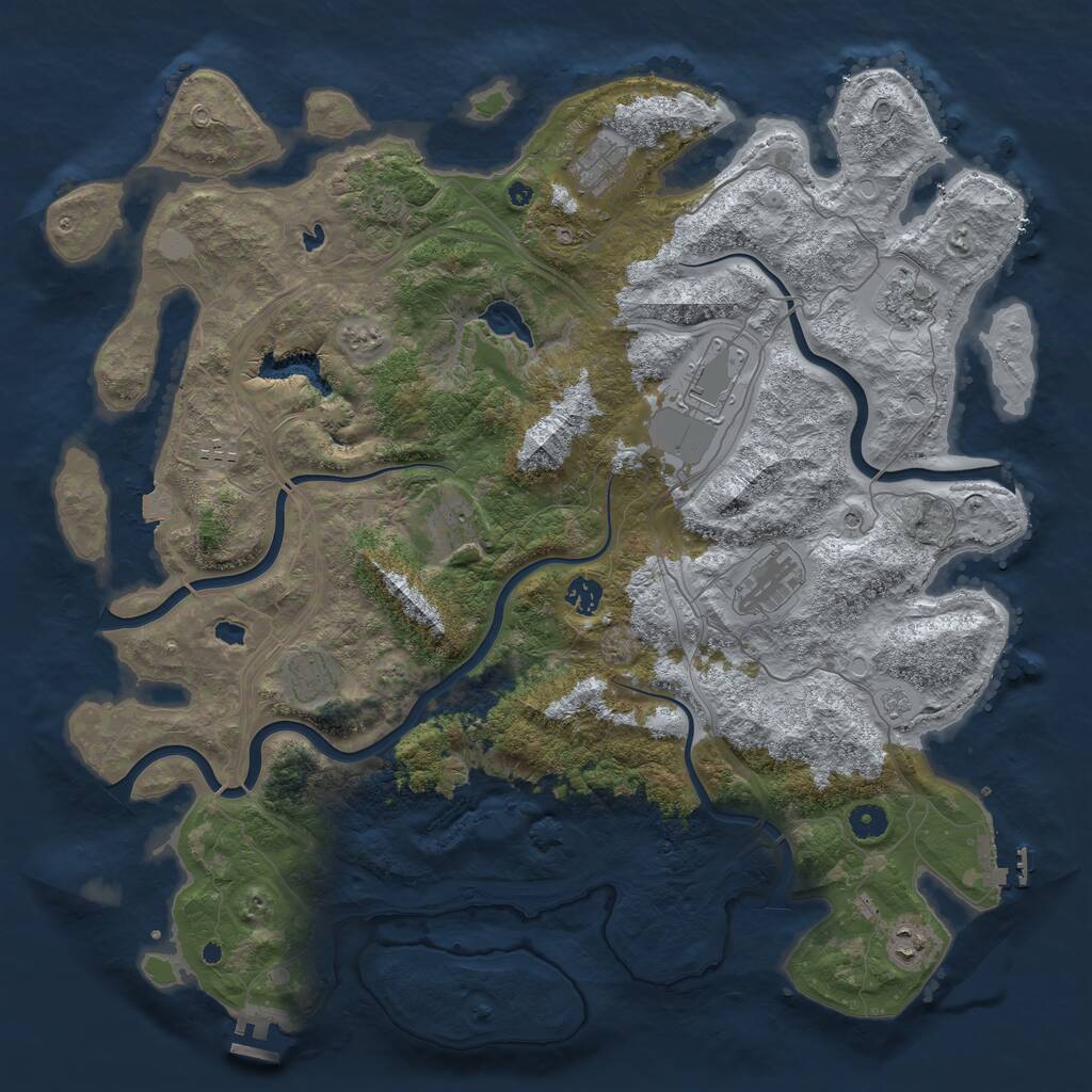 Rust Map: Procedural Map, Size: 4500, Seed: 13849, 15 Monuments