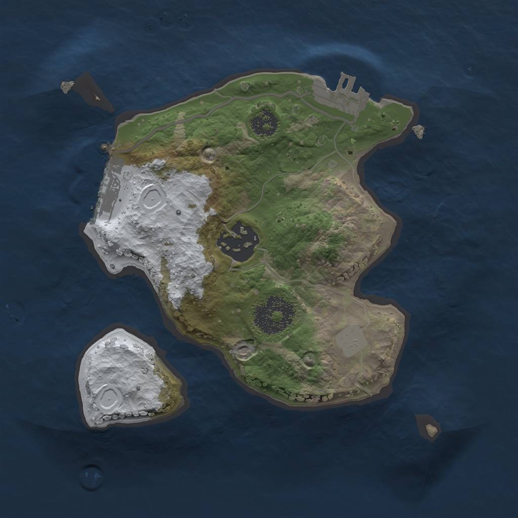 Rust Map: Procedural Map, Size: 2000, Seed: 53659000, 8 Monuments
