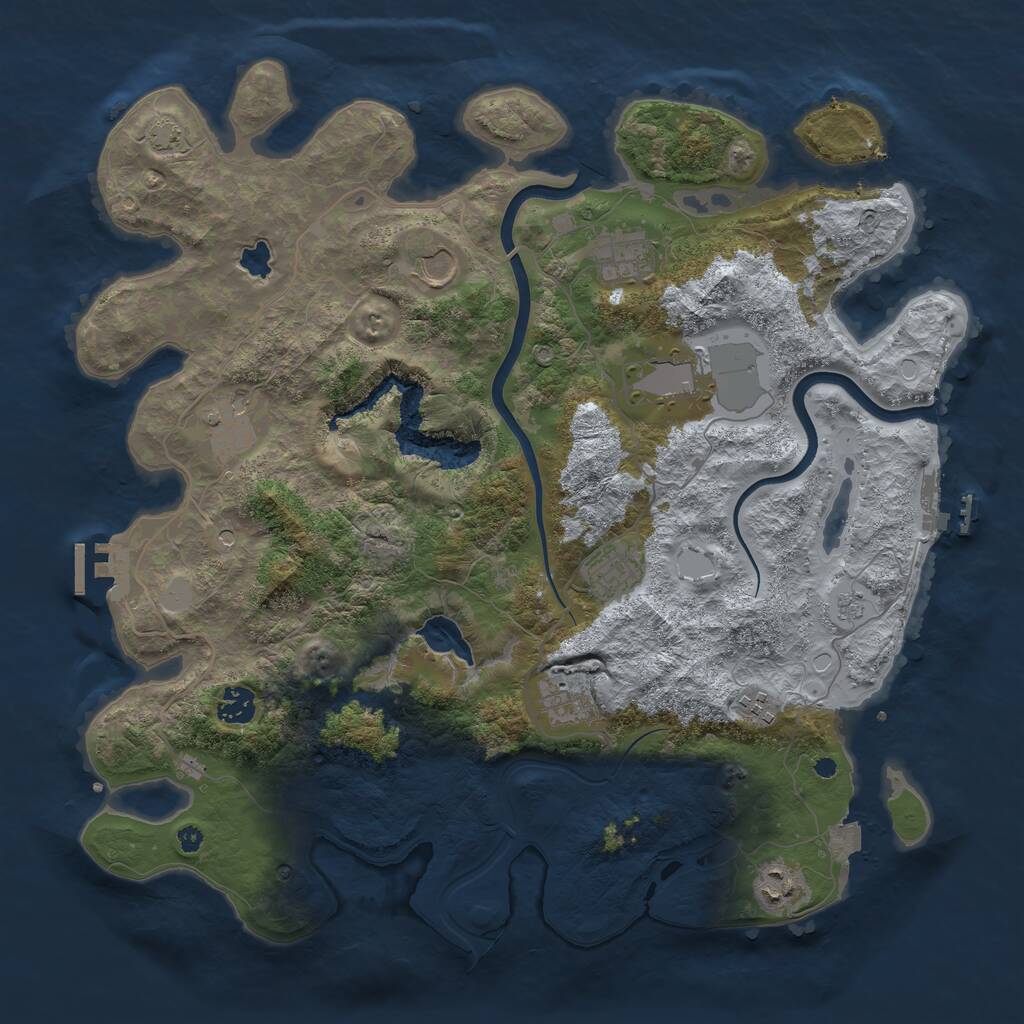 Rust Map: Procedural Map, Size: 4000, Seed: 4072022, 15 Monuments
