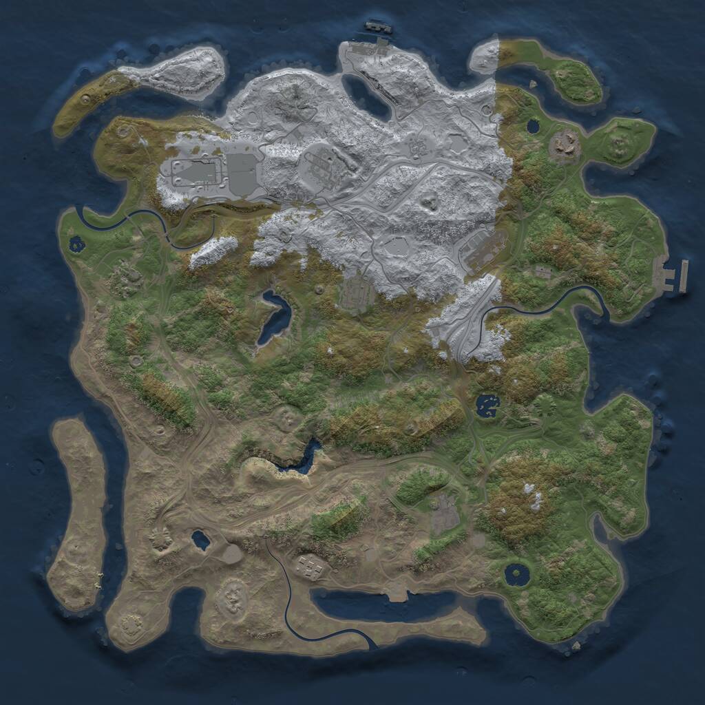 Rust Map: Procedural Map, Size: 4350, Seed: 1995300184, 15 Monuments