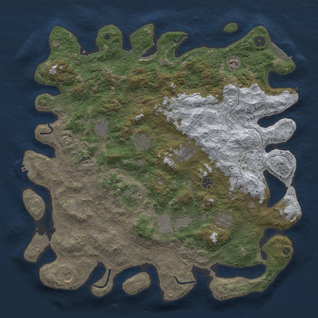 Rust Map: Procedural Map, Size: 4500, Seed: 1771408447, 19 Monuments